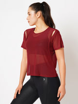 Aurora Red Mesh Tee
