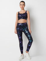 Celestial Marble Metallic Sports Bra