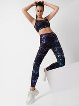 Celestial Marble Metallic Sports Bra