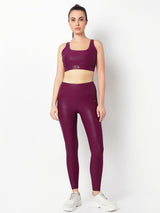 Wine Velocity Gloss Leggings