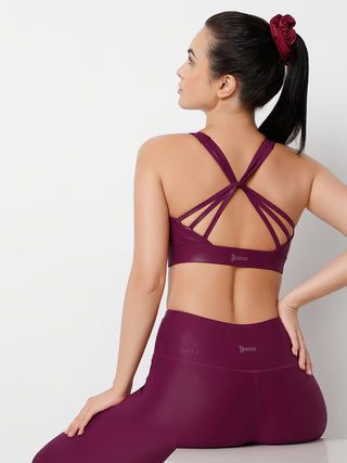 Wine Velocity Gloss Sports Bra