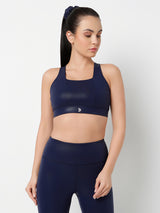 Midnight Navy Gloss Sports Bra
