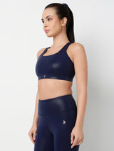 Midnight Navy Gloss Sports Bra