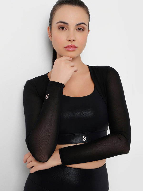 Sheer Impact Black Mesh Bolero
