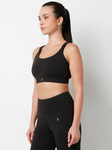 LunaMotion Black Cross Back Sports Bra