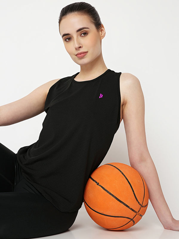 Power Black Racerback Tank