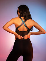 Never Too Much Black Holo Bodysuit