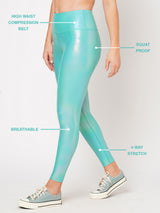 Teal Holo Leggings BODD ACTIVE