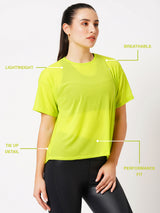 Neon Tie-Up Mesh Tee BODD ACTIVE