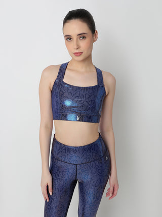 New Era Blue Gloss Sports Bra