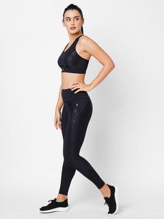 Black Marble High Waist Leggings