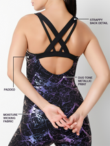 Unstoppable Flow Black Metallic Marble Bodysuit