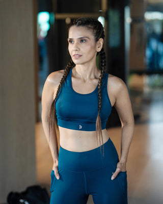 Momentum Shift Teal Sports Bra