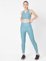 Teal Embossed Mesh Cut Out Set BODD ACTIVE