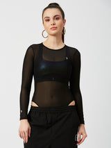 Give Me What I Want Black Mesh Bodysuit