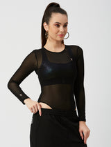 Give Me What I Want Black Mesh Bodysuit
