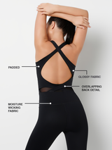 Shine in Motion Black Glossy Bodysuit