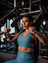 Teal Embossed Mesh Cut Out Set BODD ACTIVE