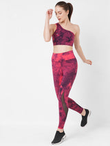 Ruby Wine Tie-dye High Rise Leggings boddactive.com