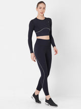 Black And Mint Endurance High Waist Leggings boddactive.com