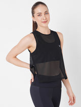 Black Sheer Overlapping Tank boddactive.com