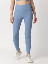 Power Blue Ribbed High Rise Leggings BODD ACTIVE