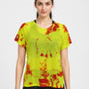 Neon Tie-Dye Overlapping Mesh Tee