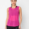 Pink Rouched Mesh Tank