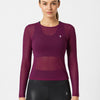 Wine Mesh Long Sleeve Tee