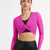 Pink Long Sleeve Mesh Cover Up