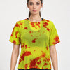 Neon Tie-Dye Tie-Up Mesh Tee