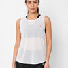 White Rouched Mesh Tank