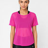 Pink Twisty Back Mesh Tee