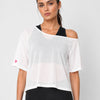 White Off-Shoulder Mesh Tee