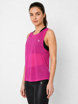 Pink Rouched Mesh Tank