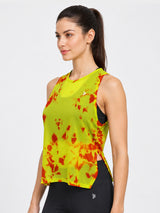 Neon Tie-Dye Overlapping Mesh Tank
