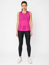 Pink Rouched Mesh Tank