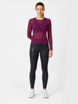 Wine Mesh Long Sleeve Tee