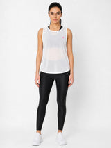 White Rouched Mesh Tank