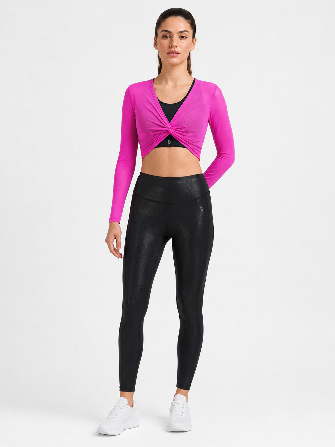 Pink Long Sleeve Mesh Cover Up