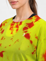 Neon Tie-Dye Tie-Up Mesh Tee