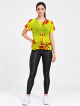 Neon Tie-Dye Overlapping Mesh Tee