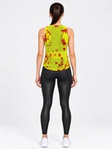 Neon Tie-Dye Overlapping Mesh Tank