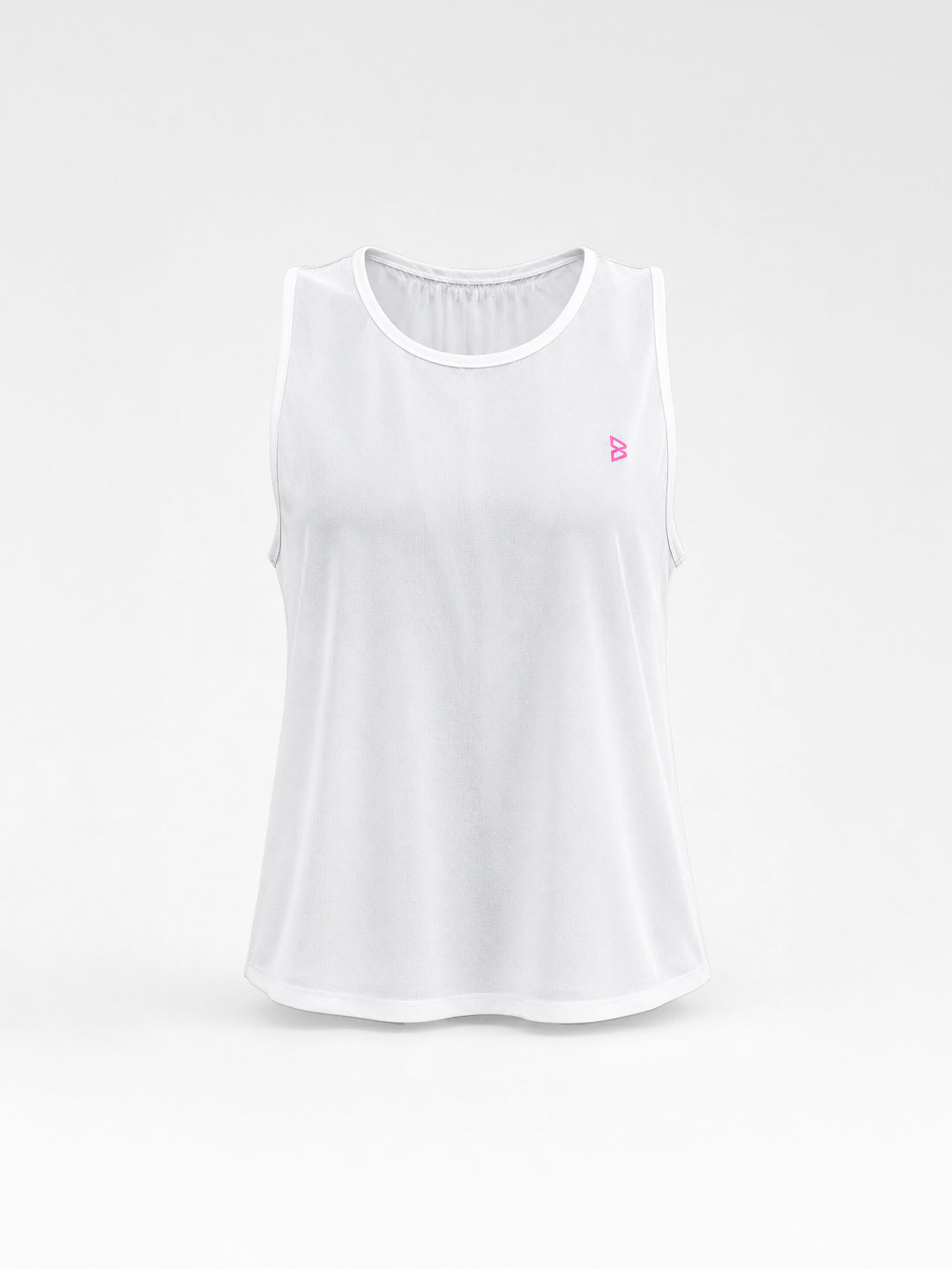 White Rouched Mesh Tank