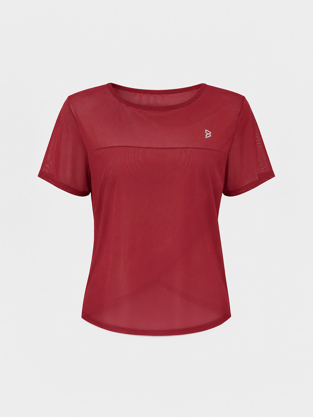 Aurora Red Overlapping Mesh Tee