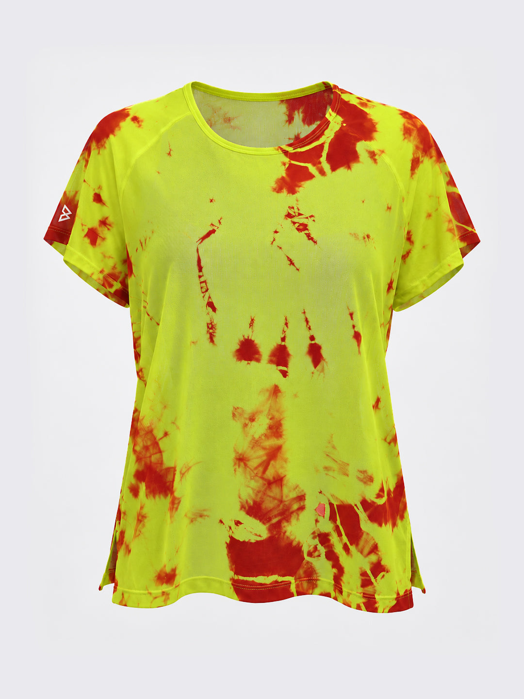 Neon Tie-Dye Overlapping Mesh Tee