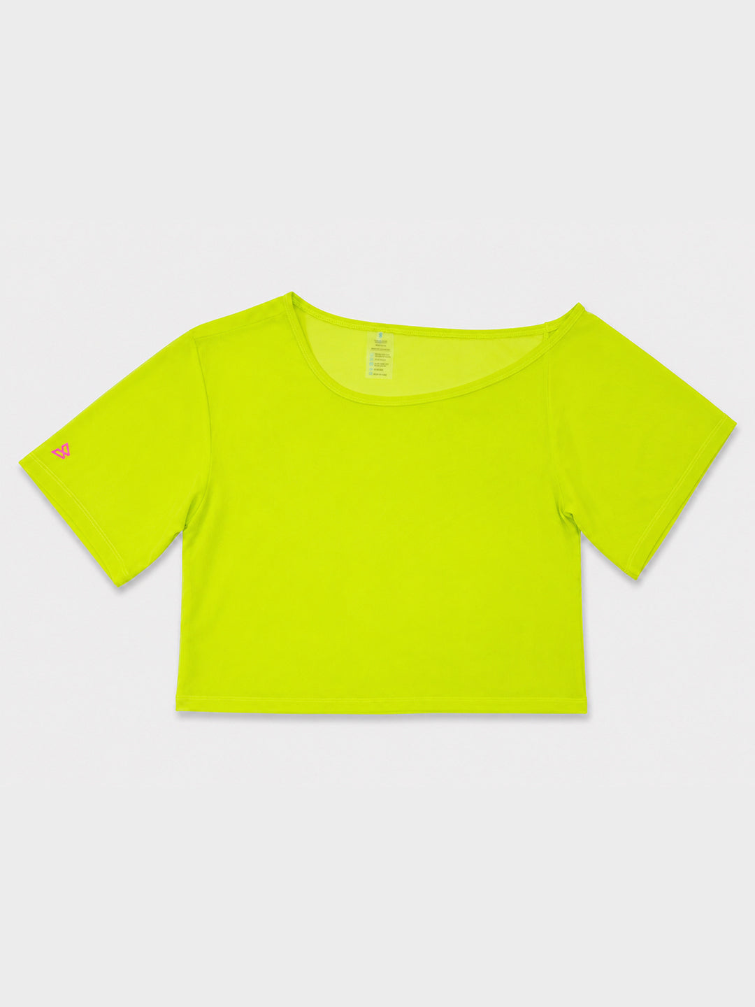 Neon Off-Shoulder Mesh Tee