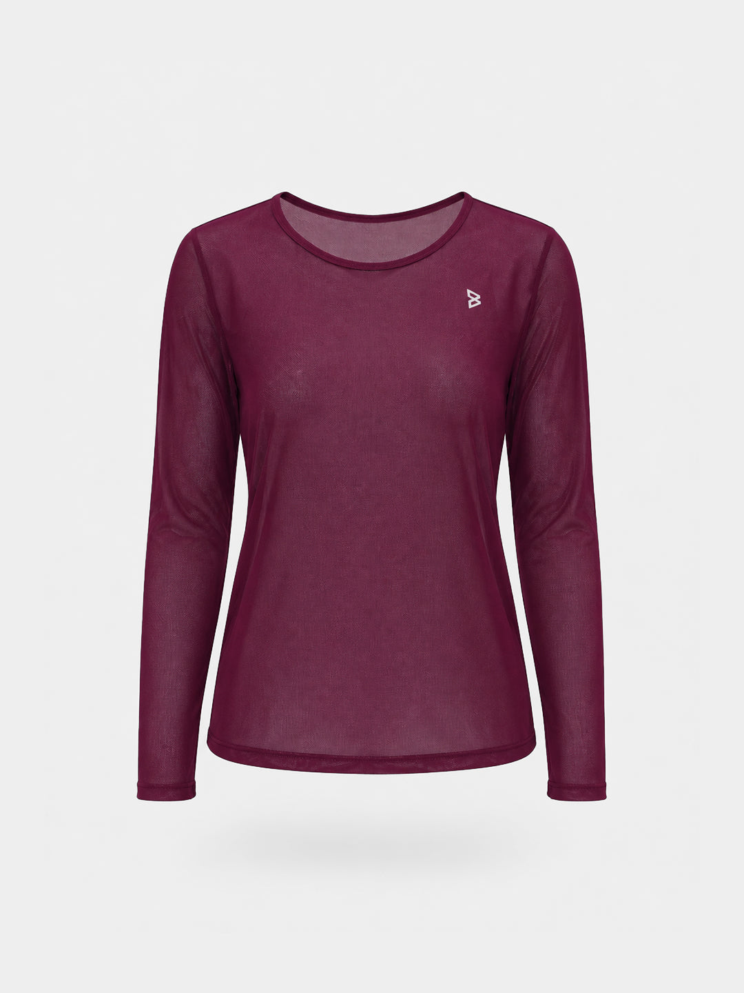 Wine Mesh Long Sleeve Tee