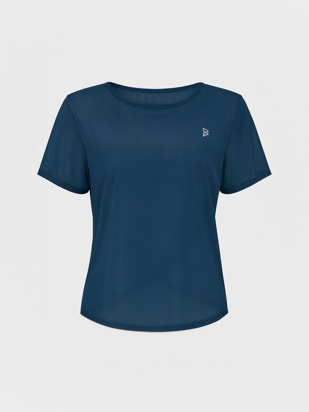 Crystal Teal Overlapping Mesh Tee