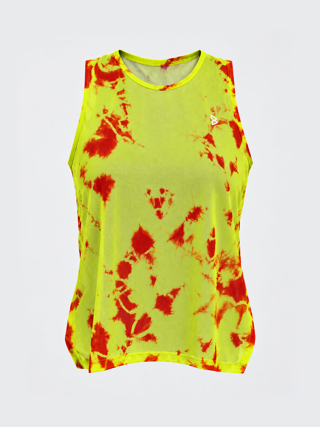Neon Tie-Dye Overlapping Mesh Tank